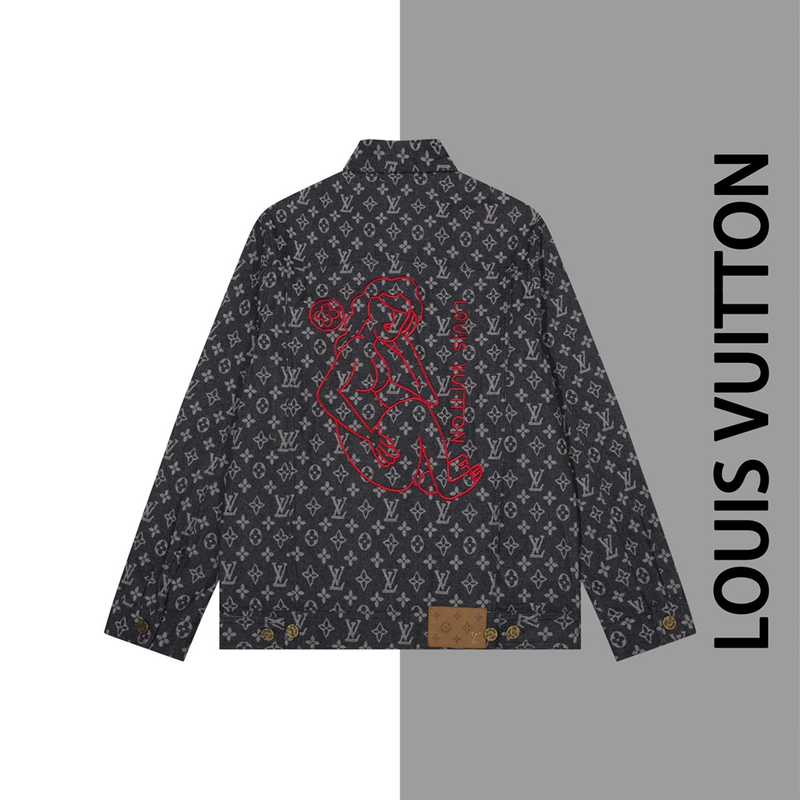 Jaqueta Jeans Utilitária com Monogram